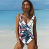 2020 Sexy Deep-V One Piece Swimsuit Female Women Vintage Retro Bathing Suit Shoulder Ruffle Swimwear Backless Monokini - KickersPlanet