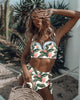 High Waist Swimwear New Leaf Print Bikinis Women Swimsuit - KickersPlanet